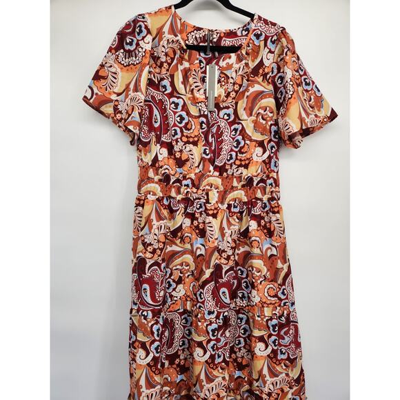NWT Anthropologie The Somerset Maxi Dress Size XL Bronze Floral #NC504 - Picture 4 of 10